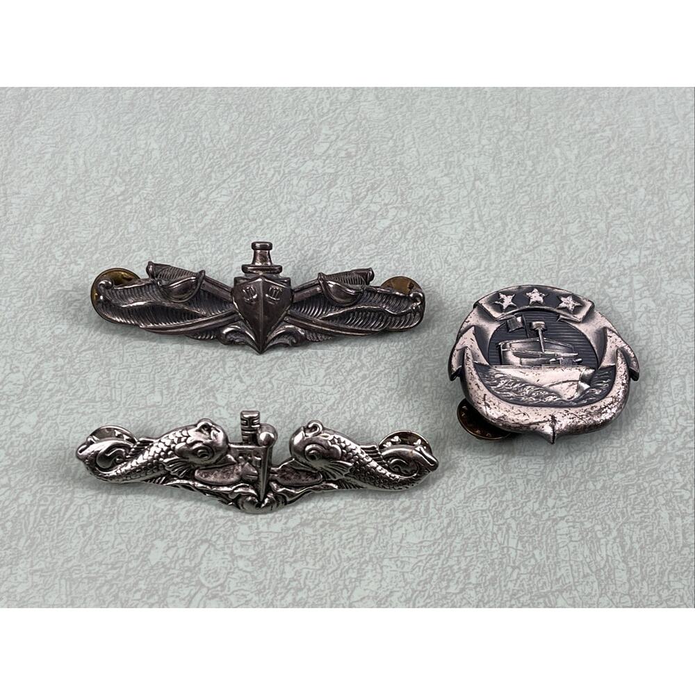 Vintage US Navy Pin Lot Surface Warfare Ship USA